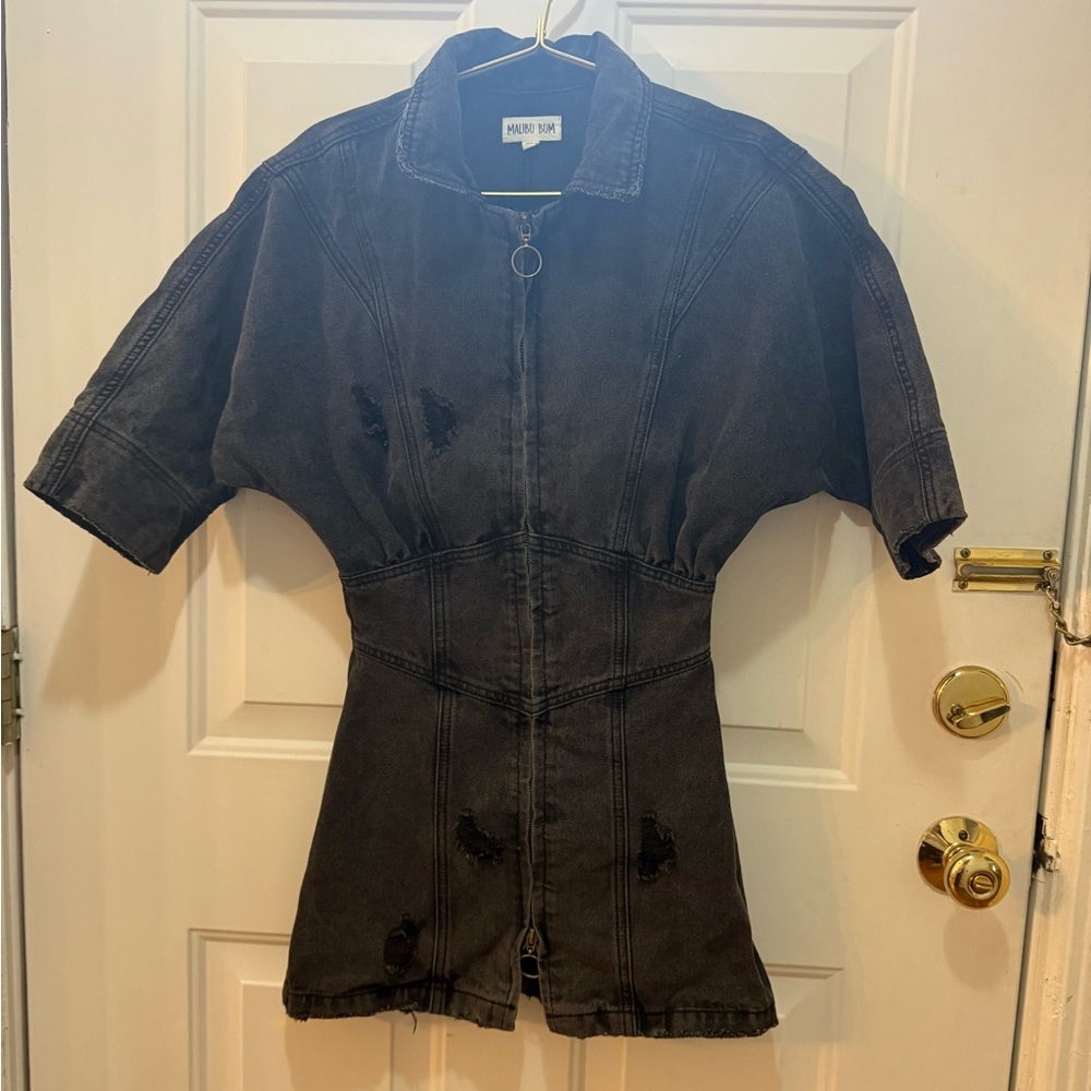 Malibu Bum Charcoal Denim Dress